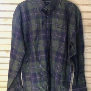 Tommy Hilfiger Lightweight Flannel Plaid Button Down Shirt Men's M